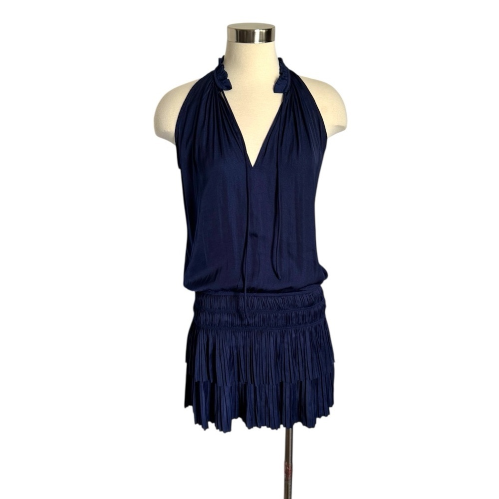 Navy Halter Neck Dress